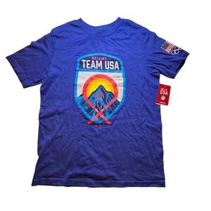 Team USA Beijing Olympics Short Sleeve T Shirt Youth Size 10 12 Blue Cotton